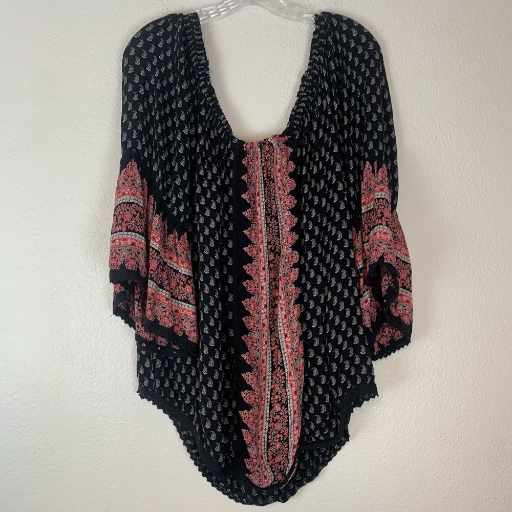Life Style Woman Top 1X‎ Boho Whimsigoth Paisley Peasant Bell Sleeve Cottagecore